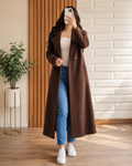 One Botton Style Long Coat For Women Winter Fashion